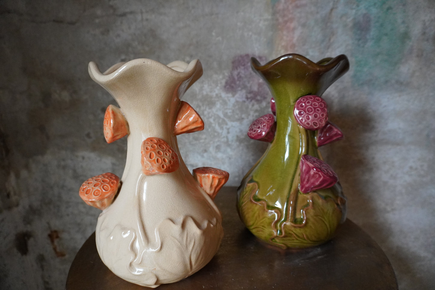 Keramiek vaas Odali - Groen/Crème, 26cm x 12cm