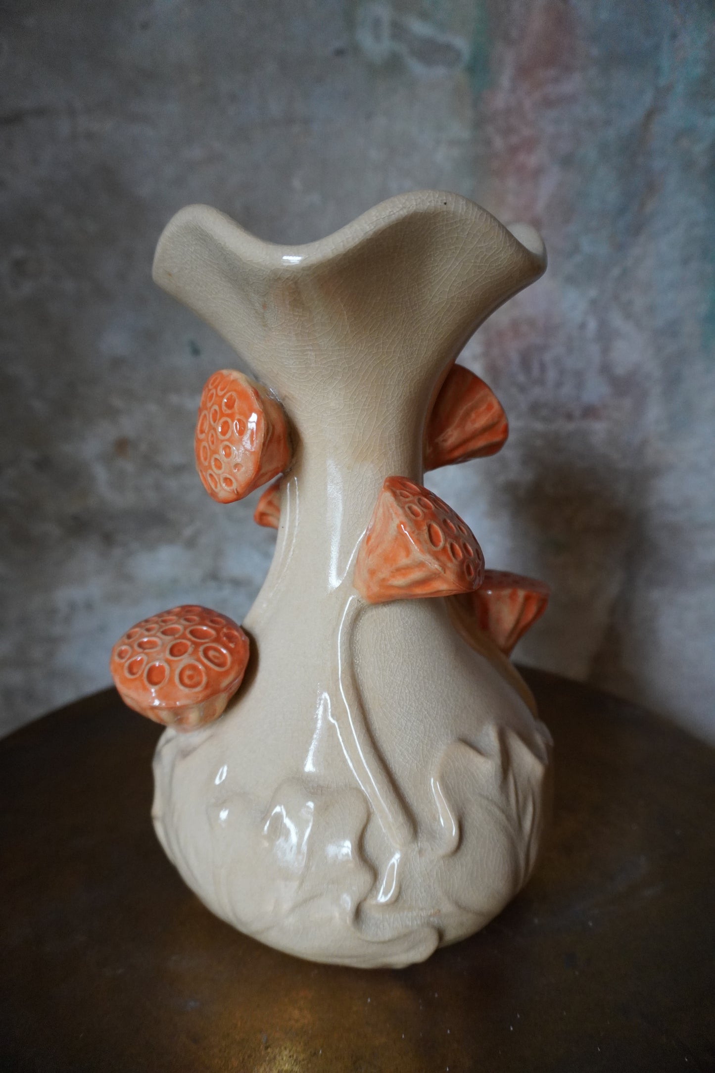 Keramiek vaas Odali - Groen/Crème, 26cm x 12cm