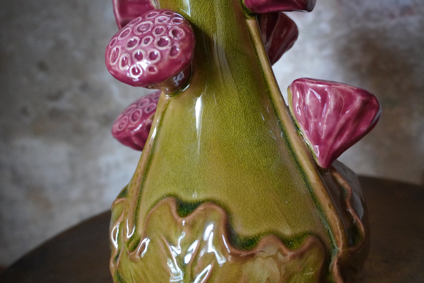 Keramiek vaas Odali - Groen/Crème, 26cm x 12cm