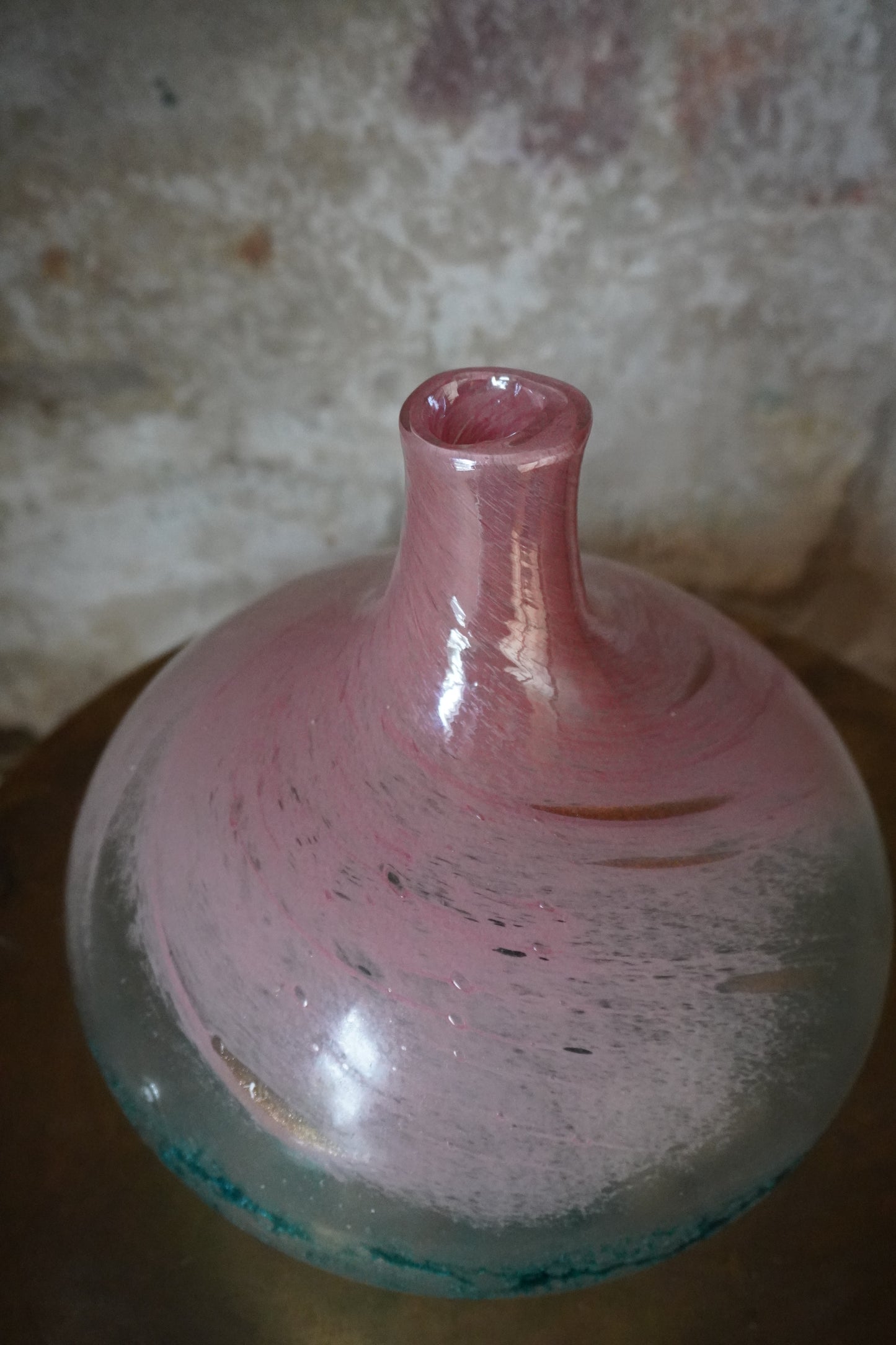 Glazen vaas - Turquoise, 22cm x 24cm x 24cm