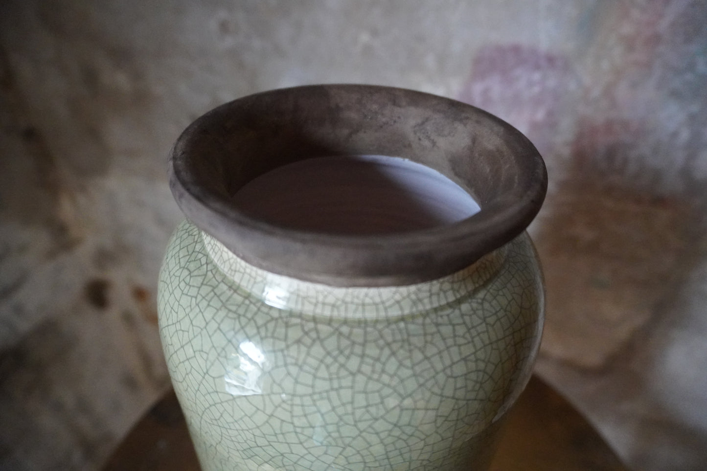 Pure aardewerk vaas - Groen, 30cm x 12cm