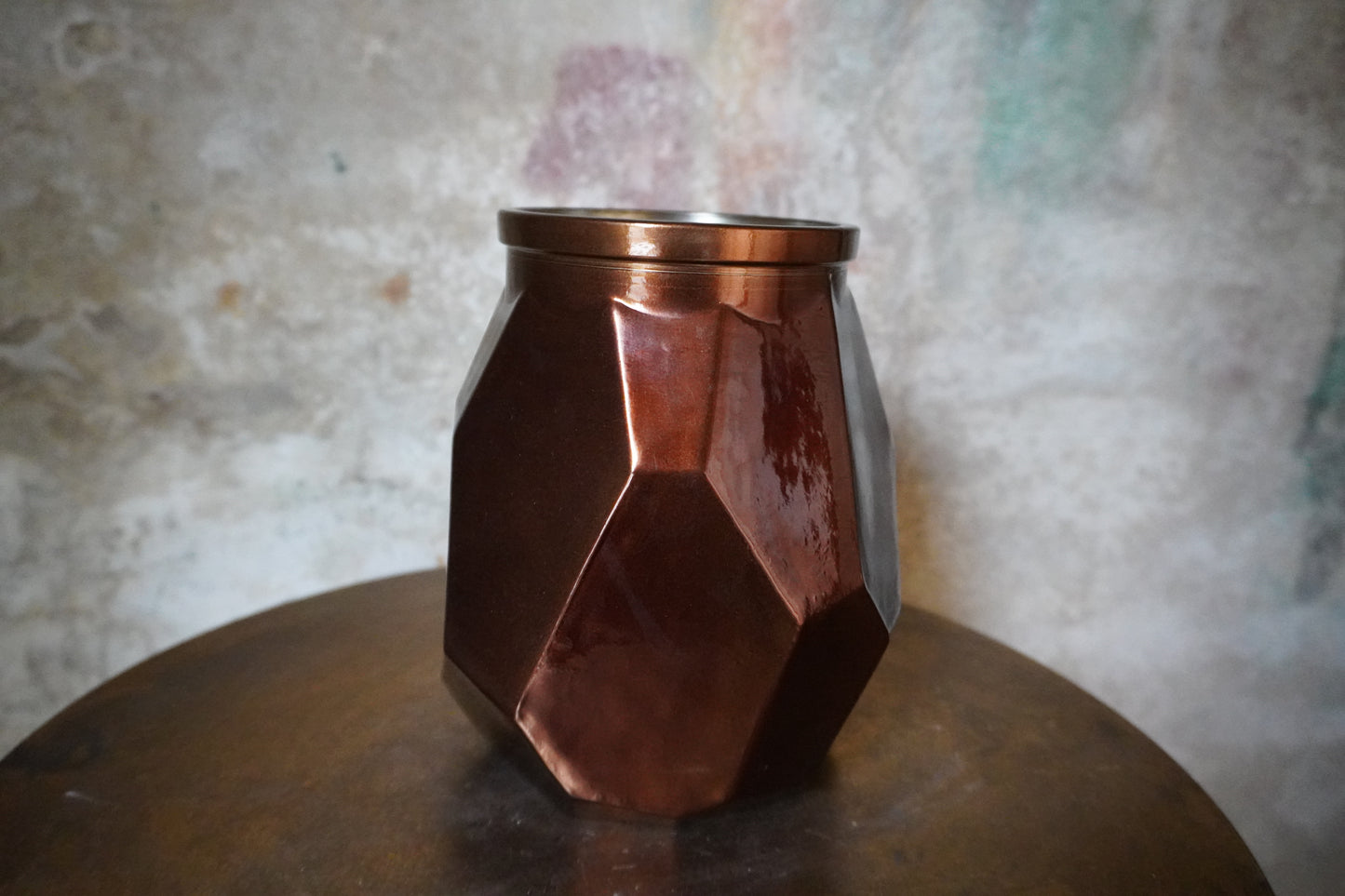 Glazen vaas - Bruin, 19cm x 11.5cm