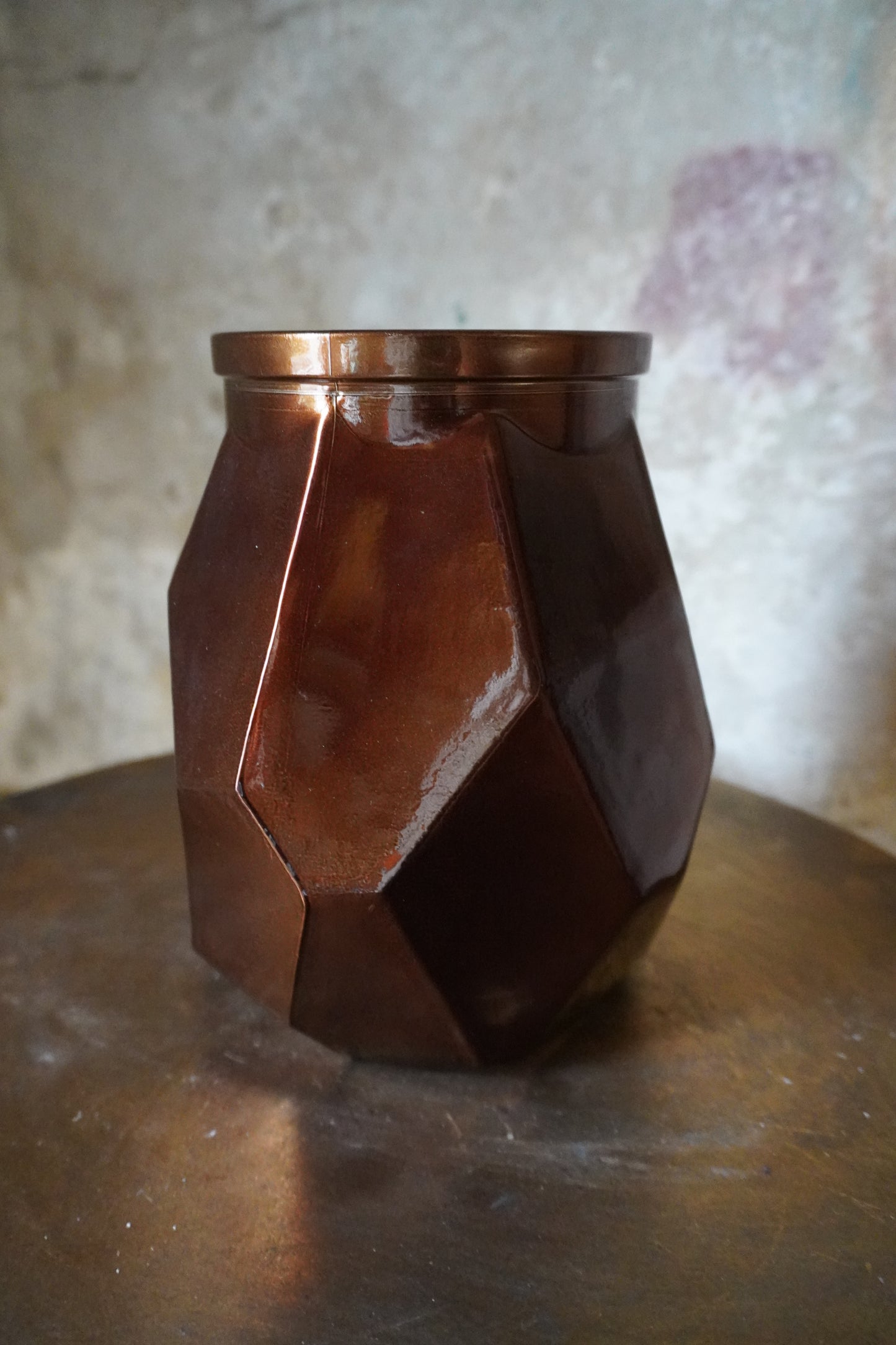 Glazen vaas - Bruin, 19cm x 11.5cm