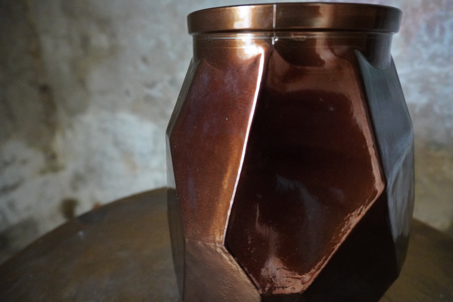 Glazen vaas - Bruin, 19cm x 11.5cm