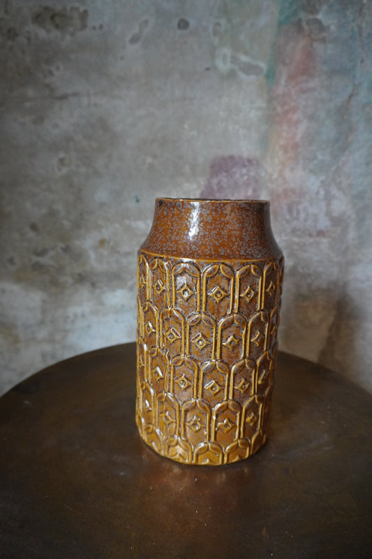 Aardewerk vaas - Bruin, 21cm x 9.5cm