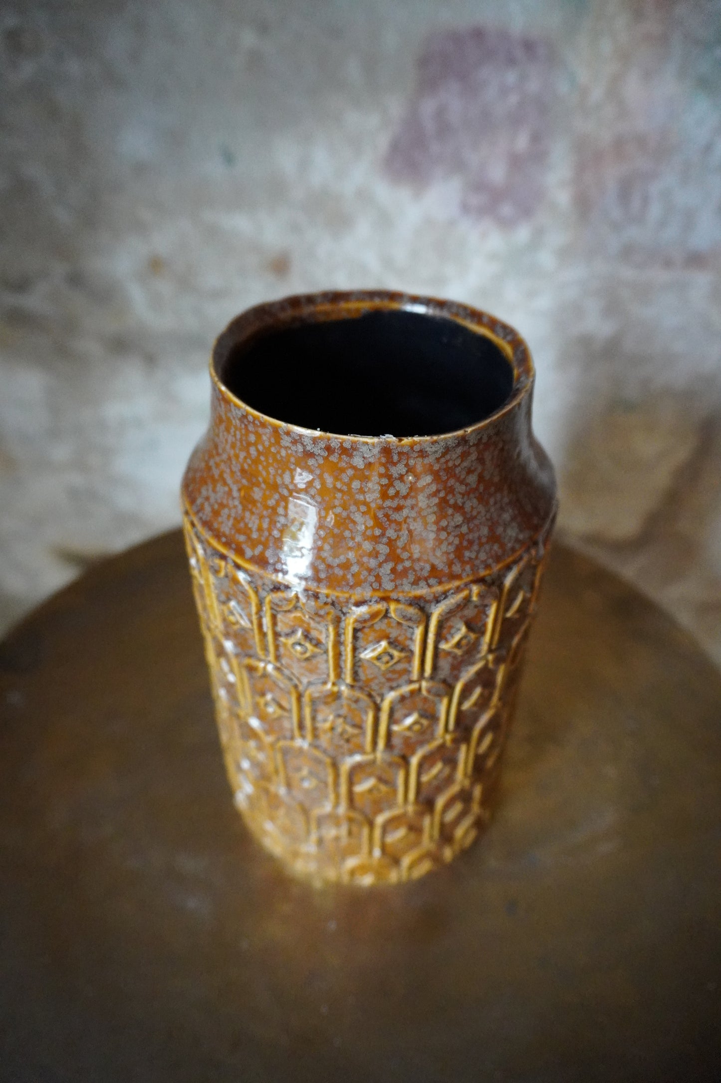 Aardewerk vaas - Bruin, 21cm x 9.5cm