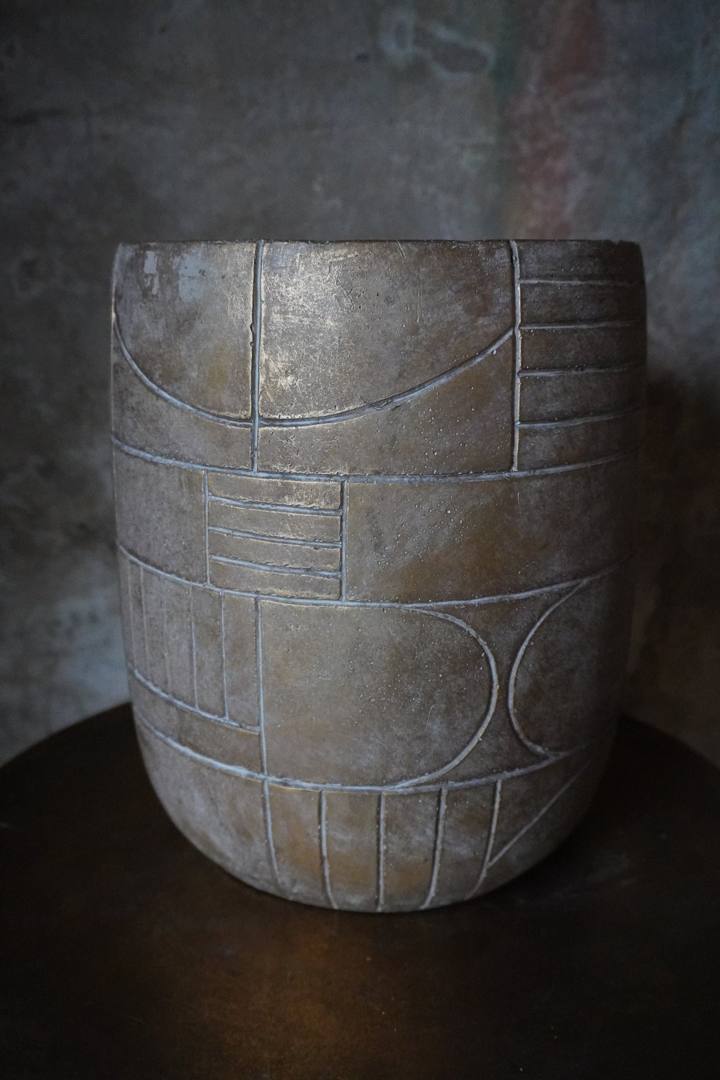 Aardewerk vaas/pot, Goud, 28cm x 23cm