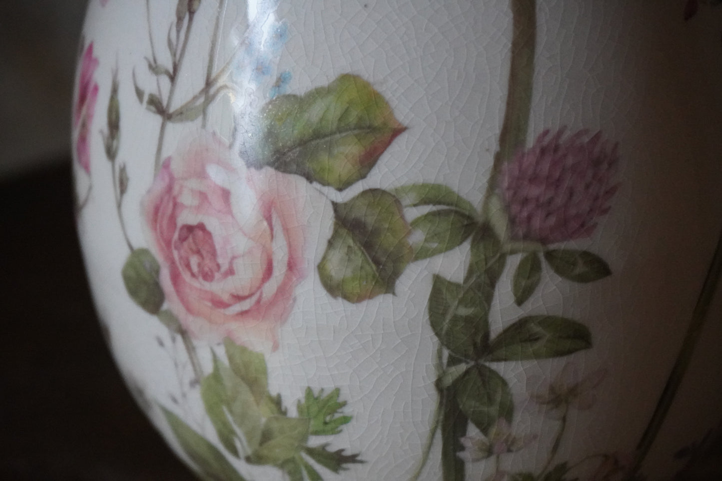 Aardewerk ei - bloemen, 17cm