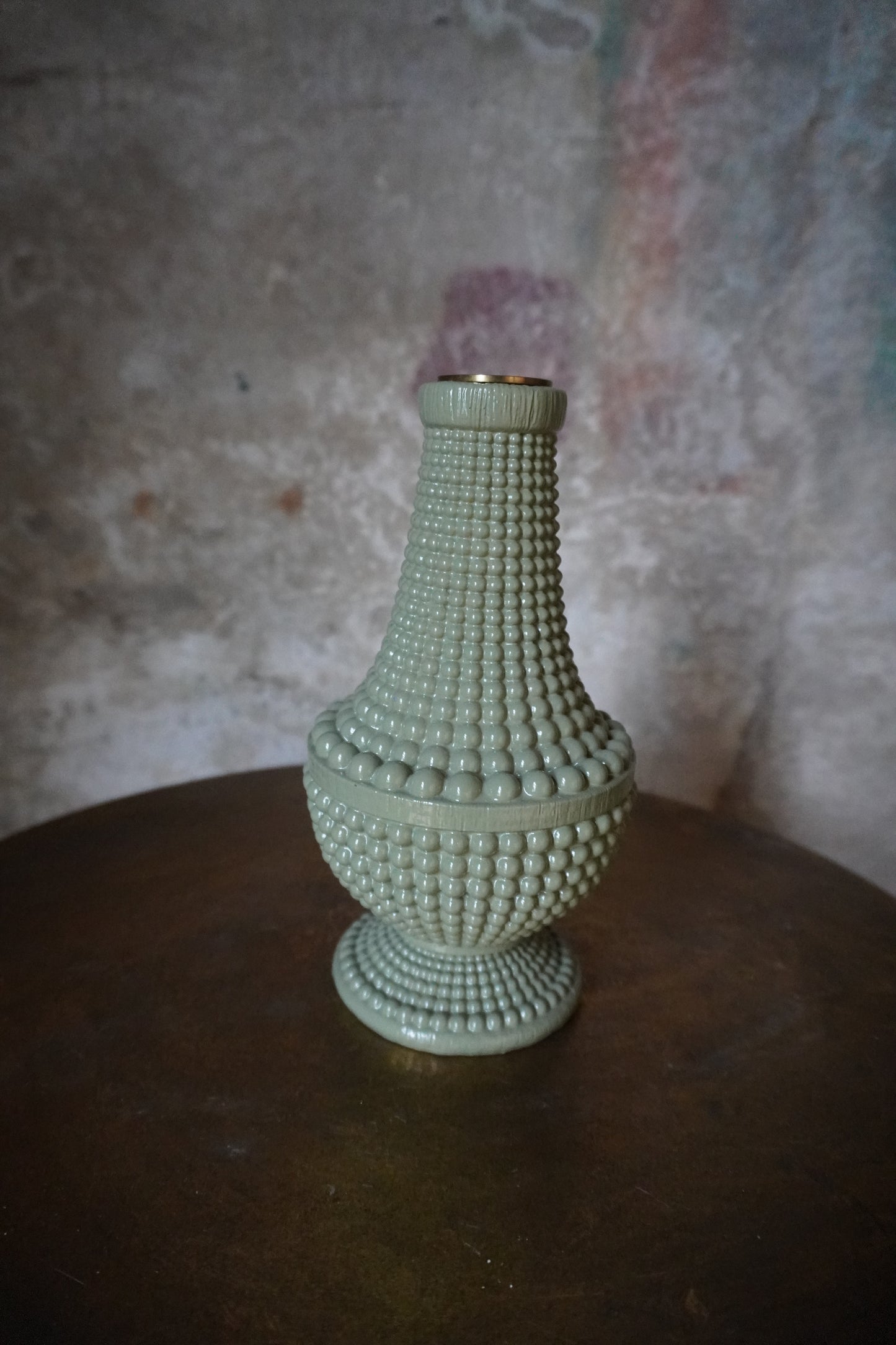 Beads polyresin kandelaar - Groen, 19.3cm x 10.8cm x 10.8cm