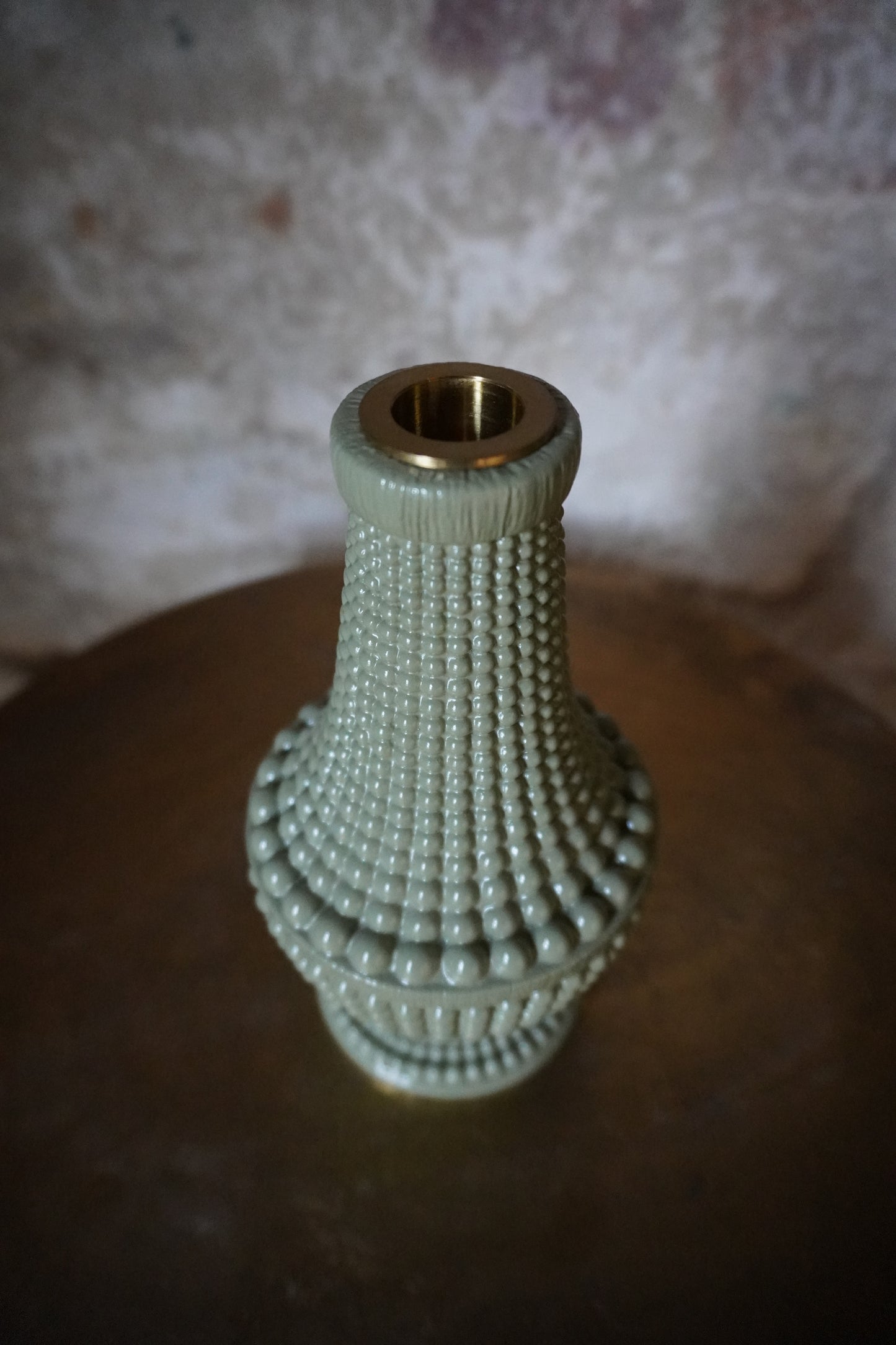 Beads polyresin kandelaar - Groen, 19.3cm x 10.8cm x 10.8cm