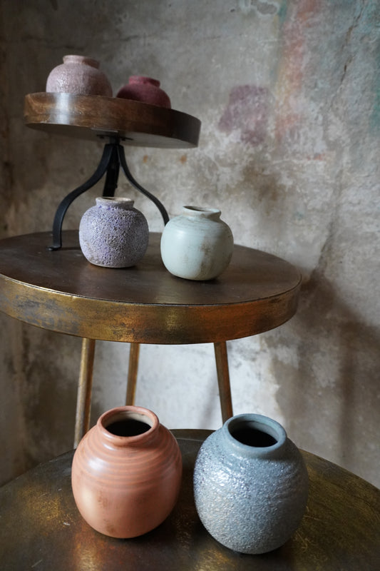 Aardewerk vaasje - 8cm