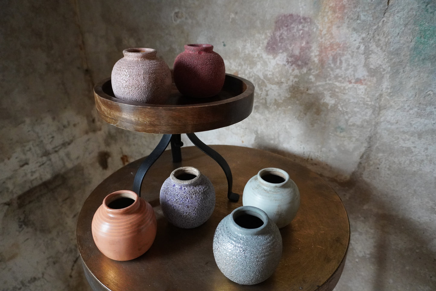 Aardewerk vaasje - 8cm