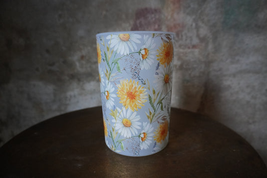 Glazen Windlicht - Bloemen, 18cm x 12cm