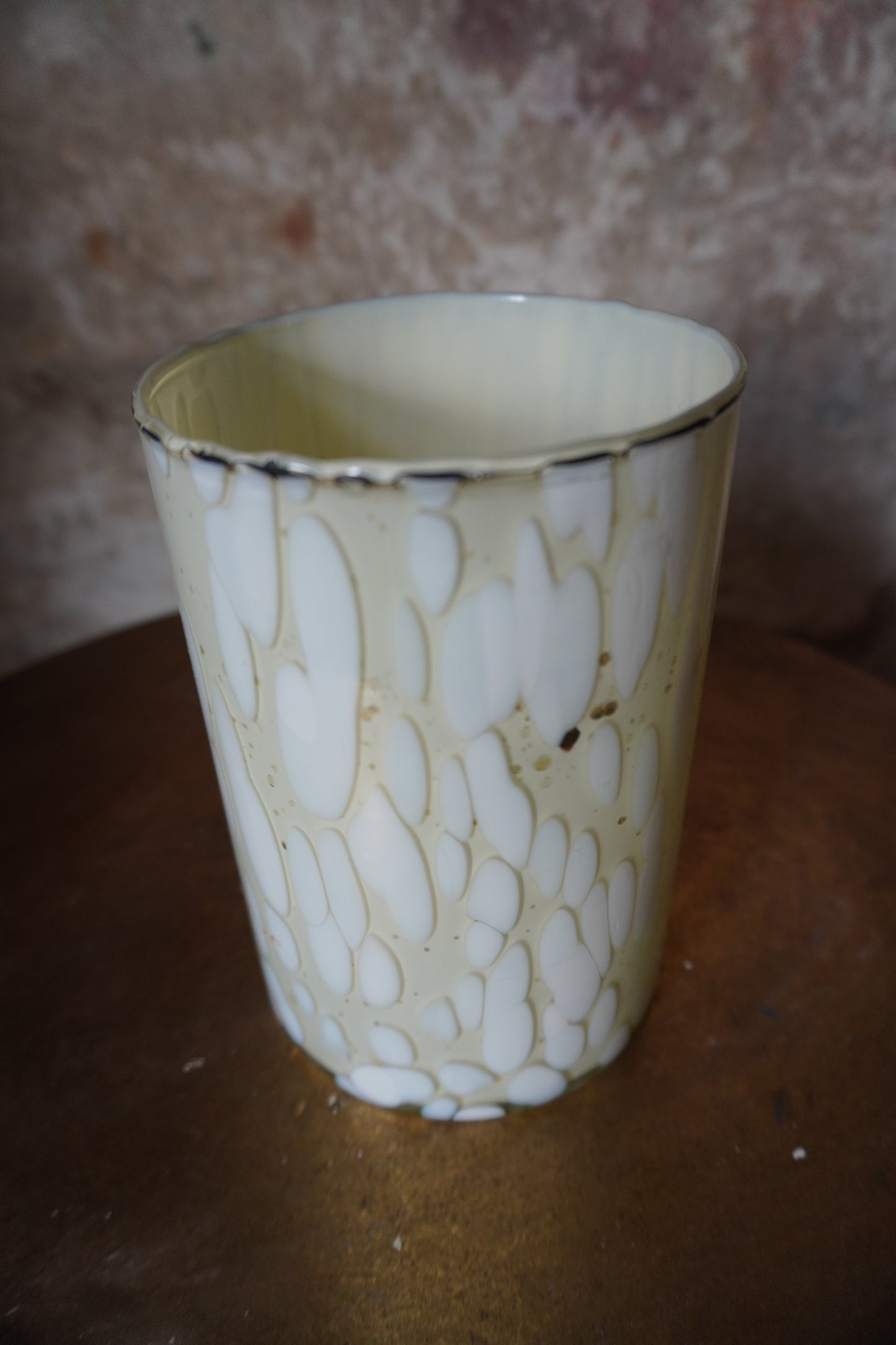 H.D. Living Glazen Windlicht - Groen/Wit, 15cm x 10cm