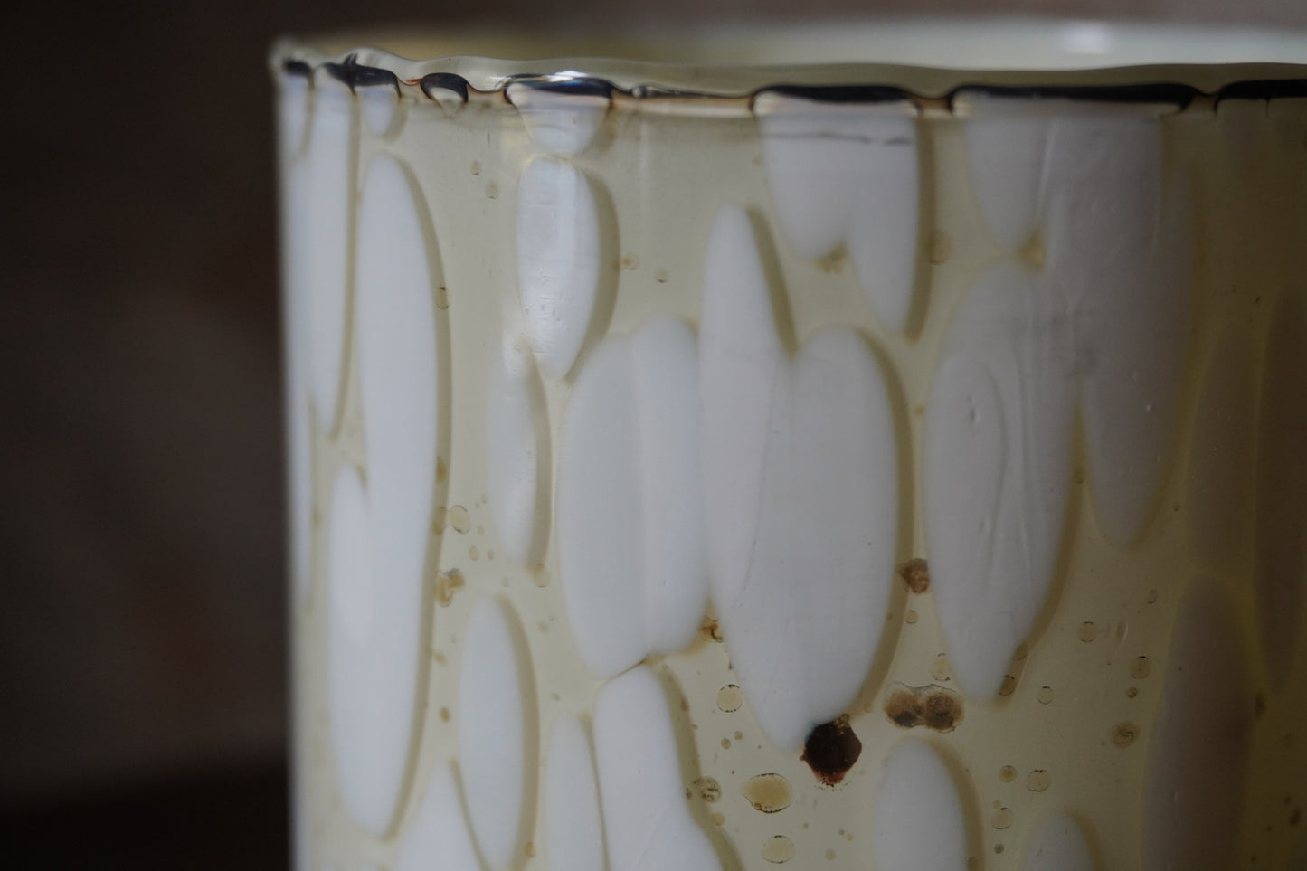 H.D. Living Glazen Windlicht - Groen/Wit, 15cm x 10cm