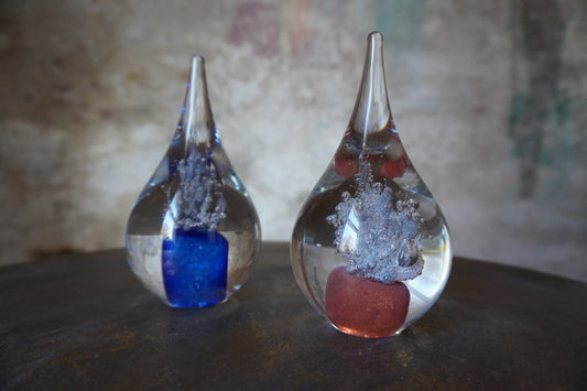 Druppel Vulcano - 12/13cm, Rood & Blauw