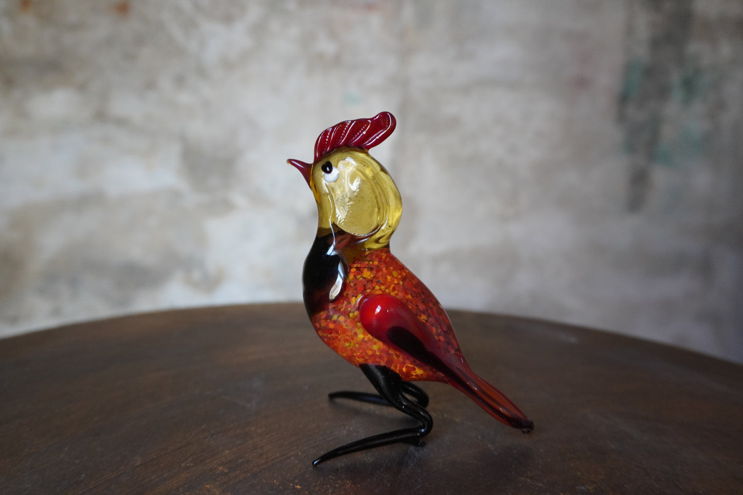 Rode vogel met kuif - 8/9cm