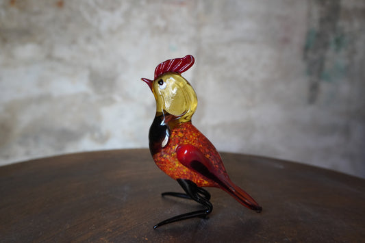 Rode vogel met kuif - 8/9cm