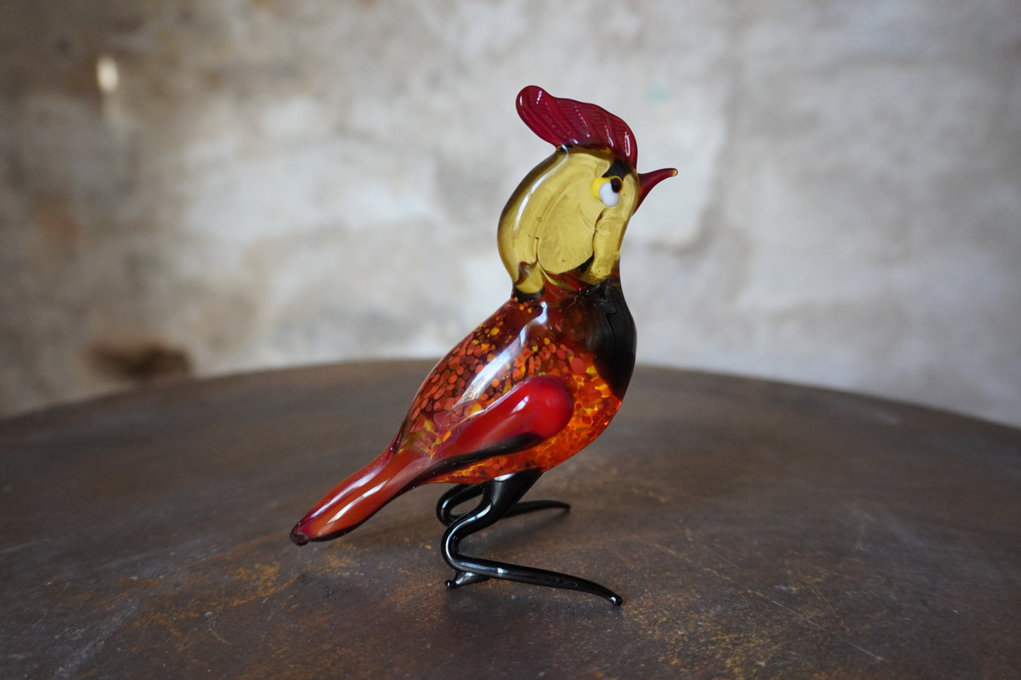 Rode vogel met kuif - 8/9cm