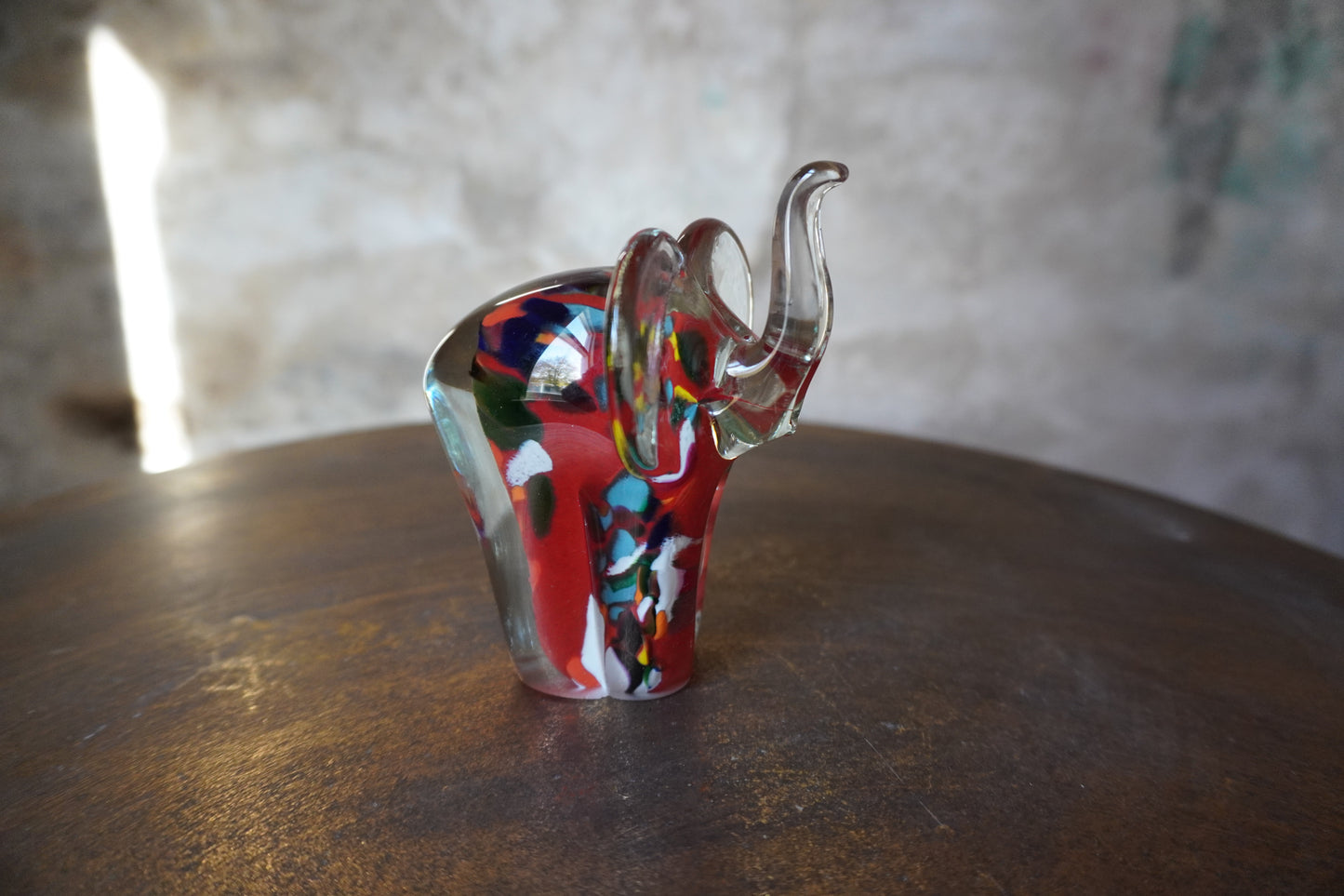 Olifant - 14cm , rood & Grijs