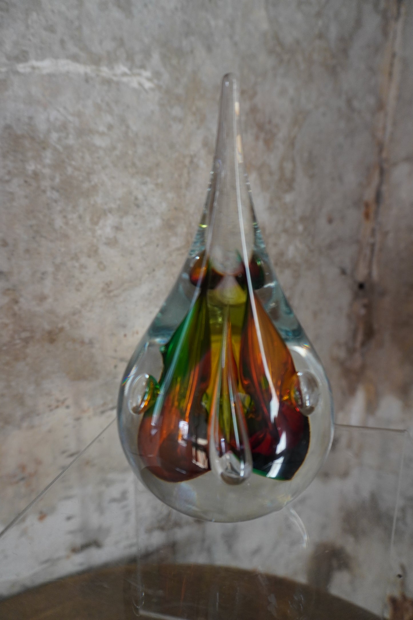 Druppel kristal - 12cm - meerkleurig