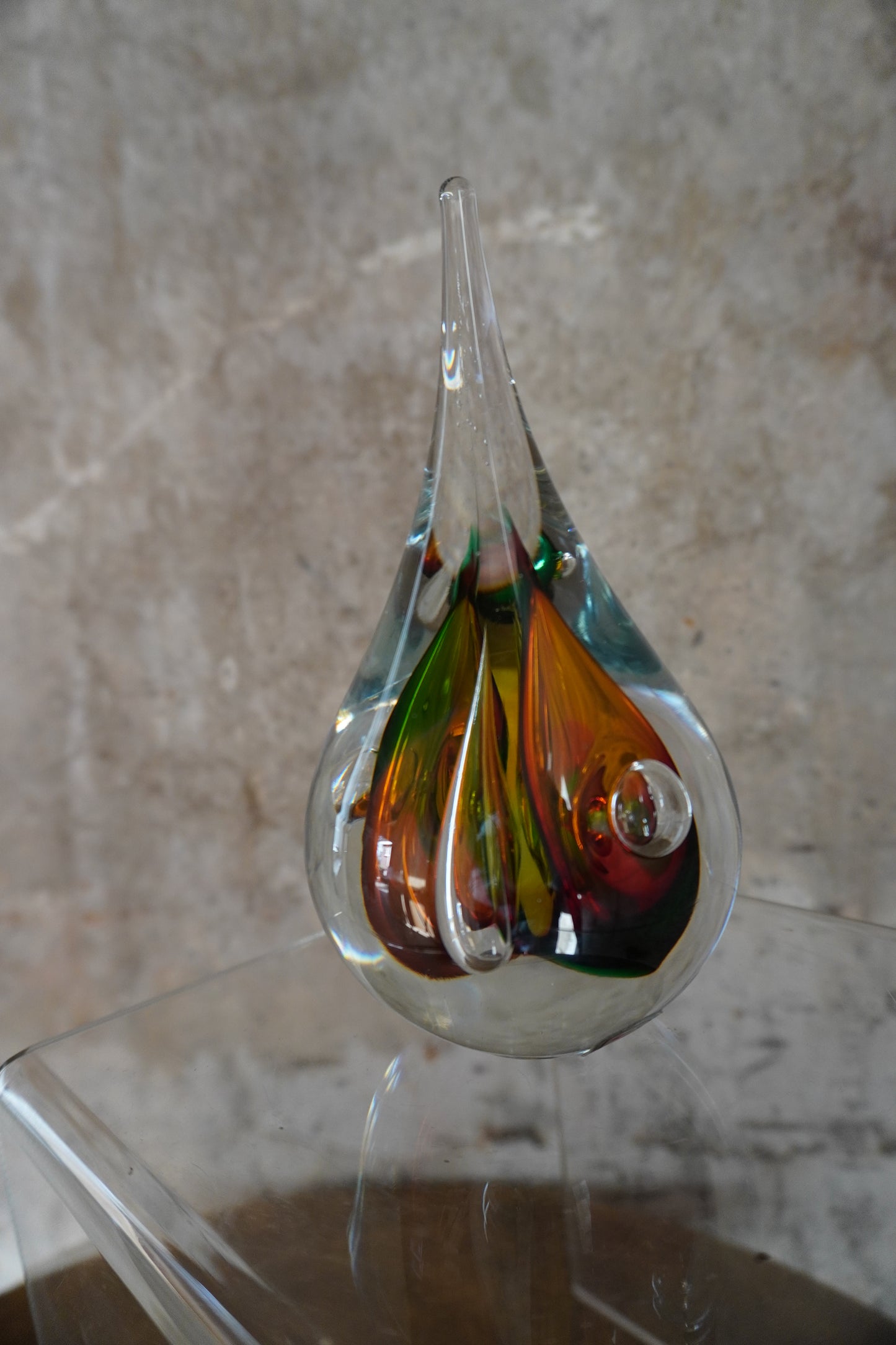 Druppel kristal - 12cm - meerkleurig