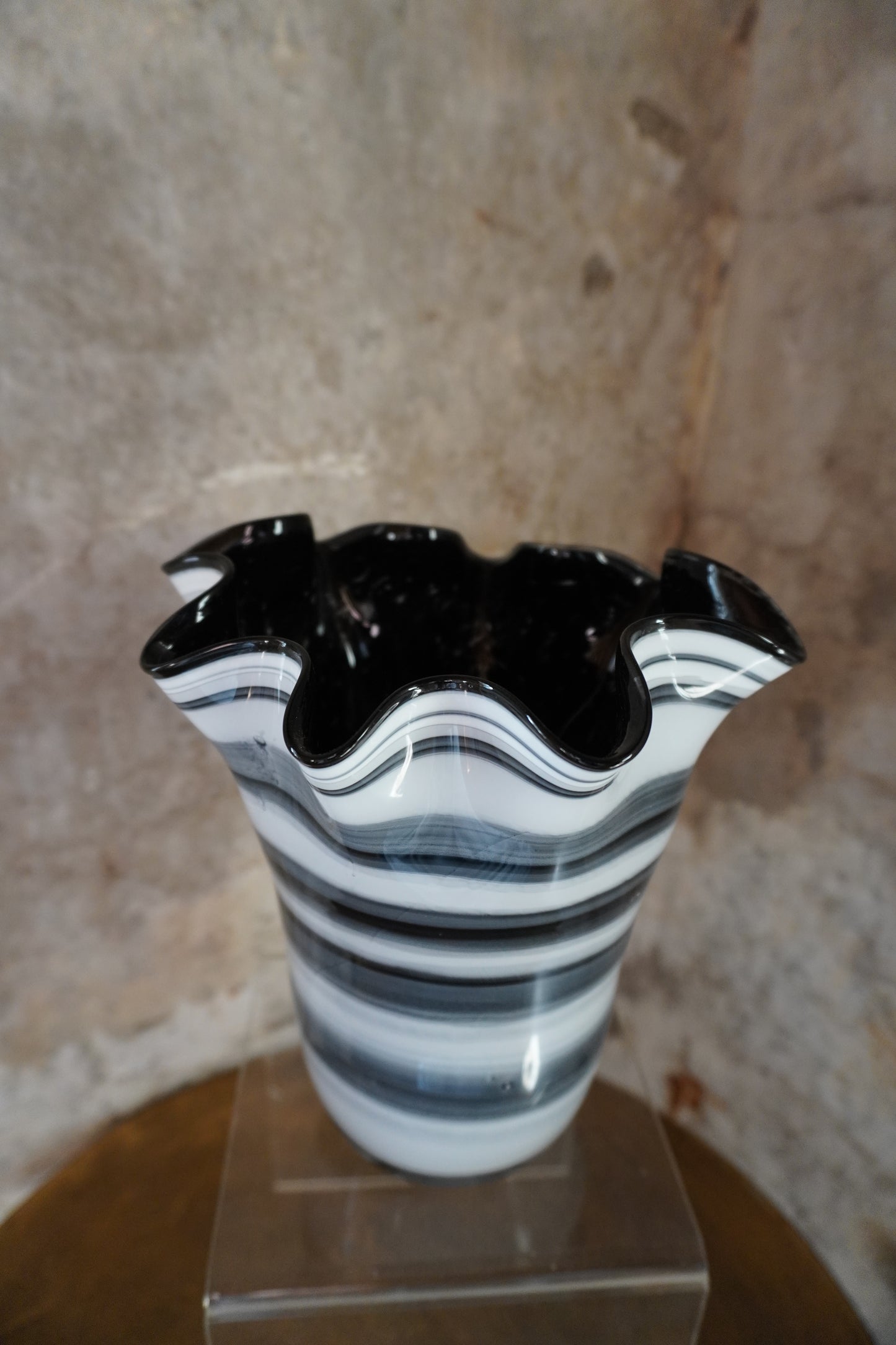 Zebra vaas - 20cm,  Blauw, Paars & Zwart