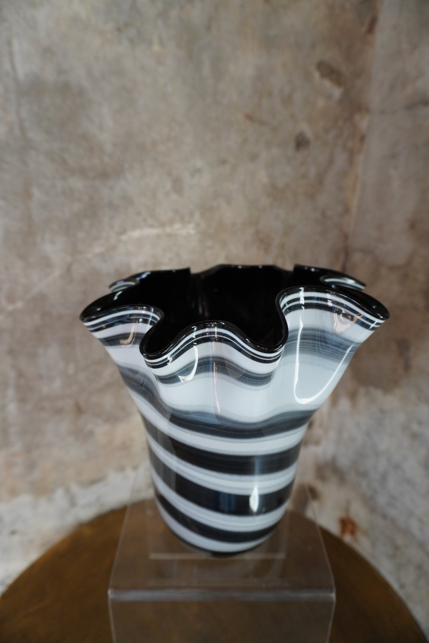 Zebra vaas - 20cm,  Blauw, Paars & Zwart