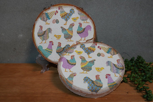 Berk schijf - Gekleurde kippen