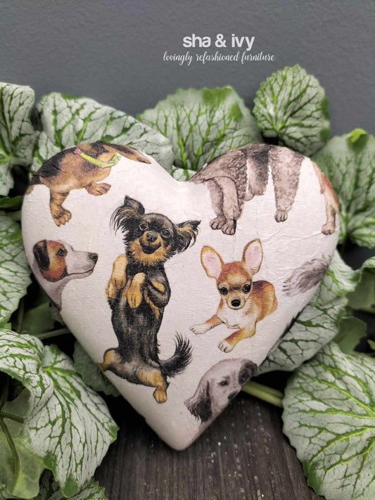 Decoupage hart - hondjes