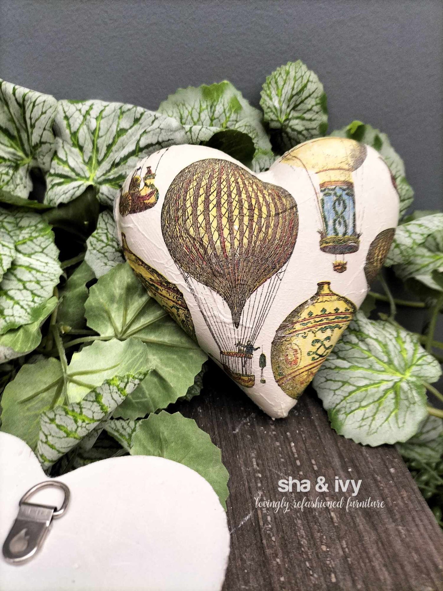 Decoupage hart - luchtballon