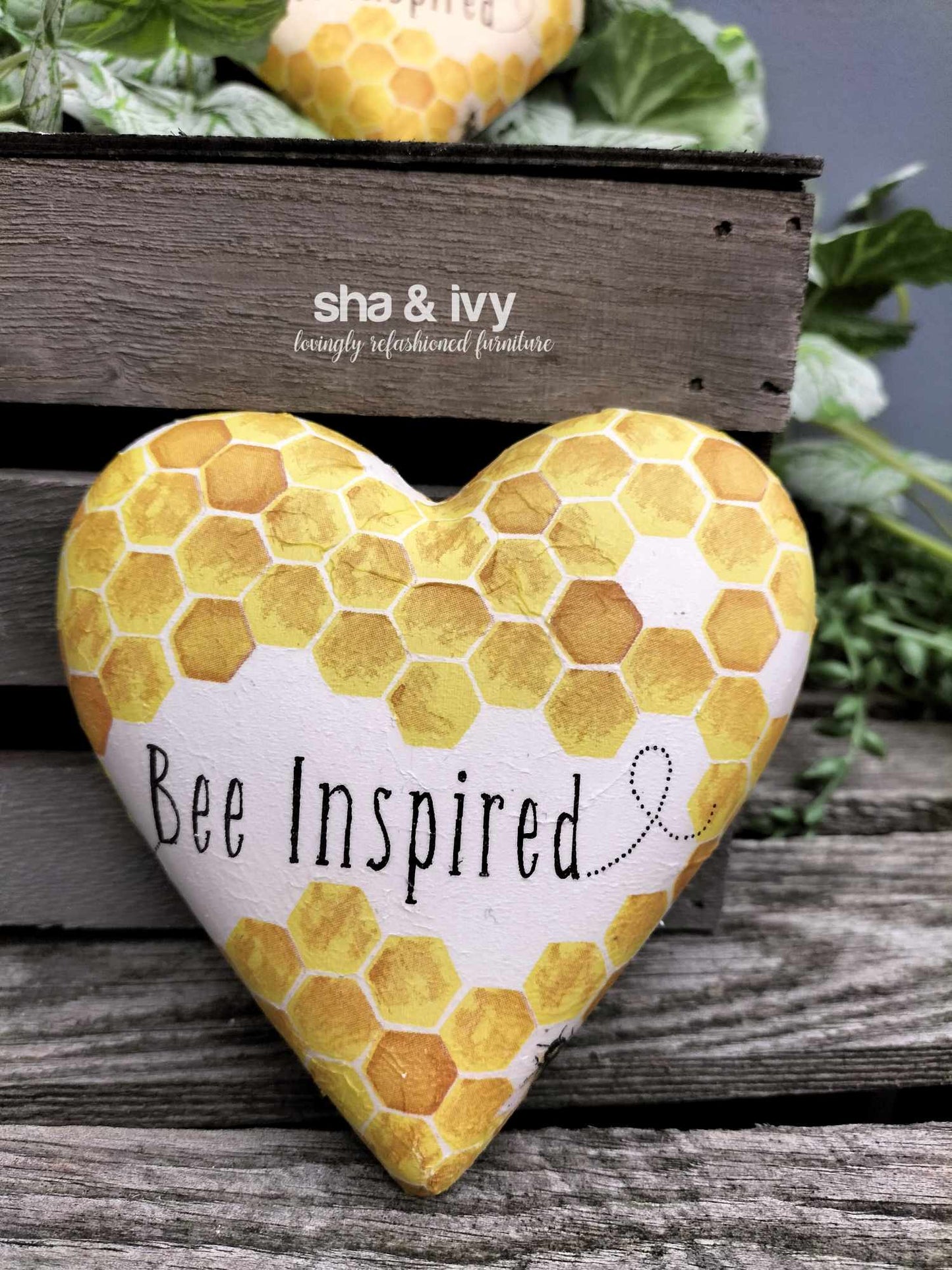 Decoupage hart - Bee inspired