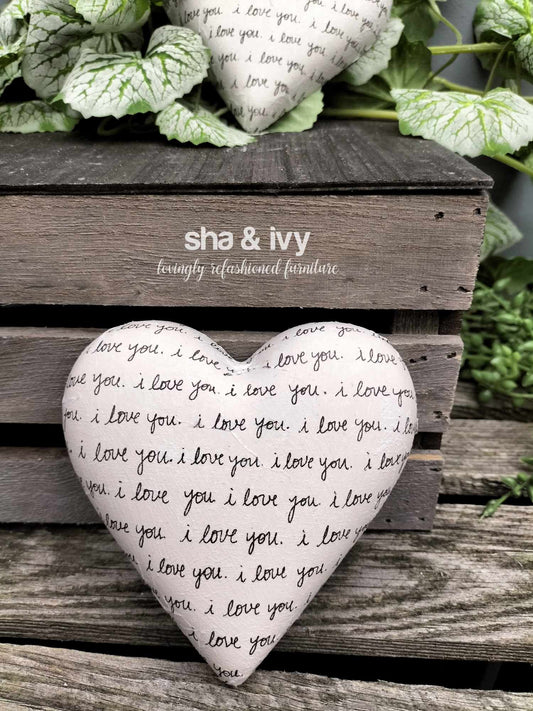 Decoupage hart - I love you