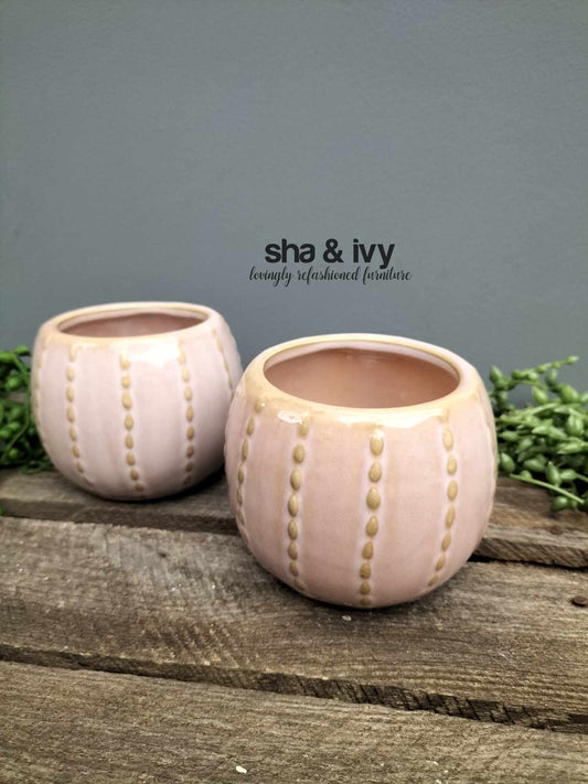 Stoneware pot roze