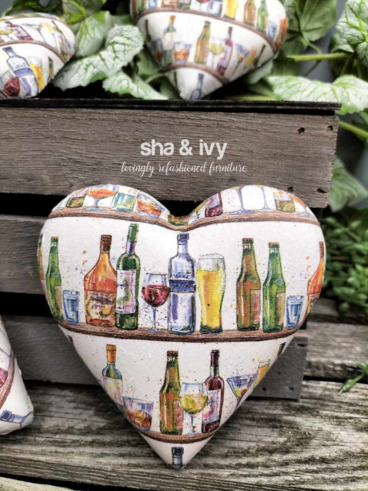 Decoupage hart - dranken