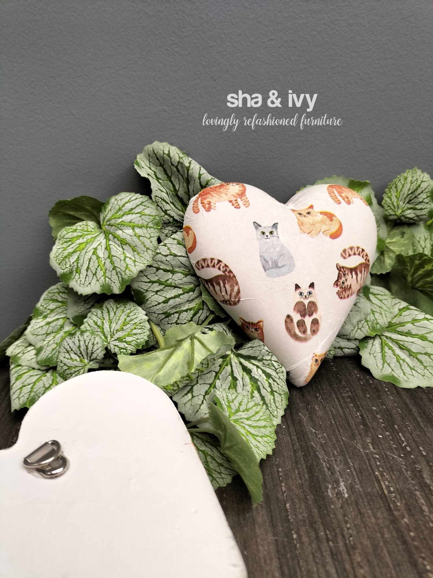 Decoupage hart - poesjes