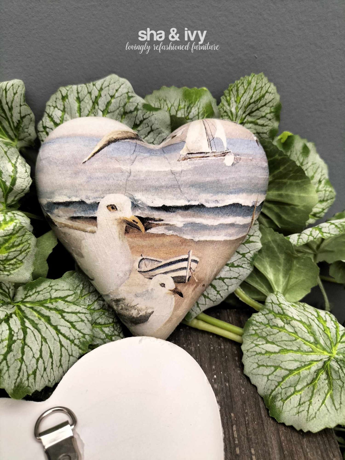 Decoupage hart - strand leven