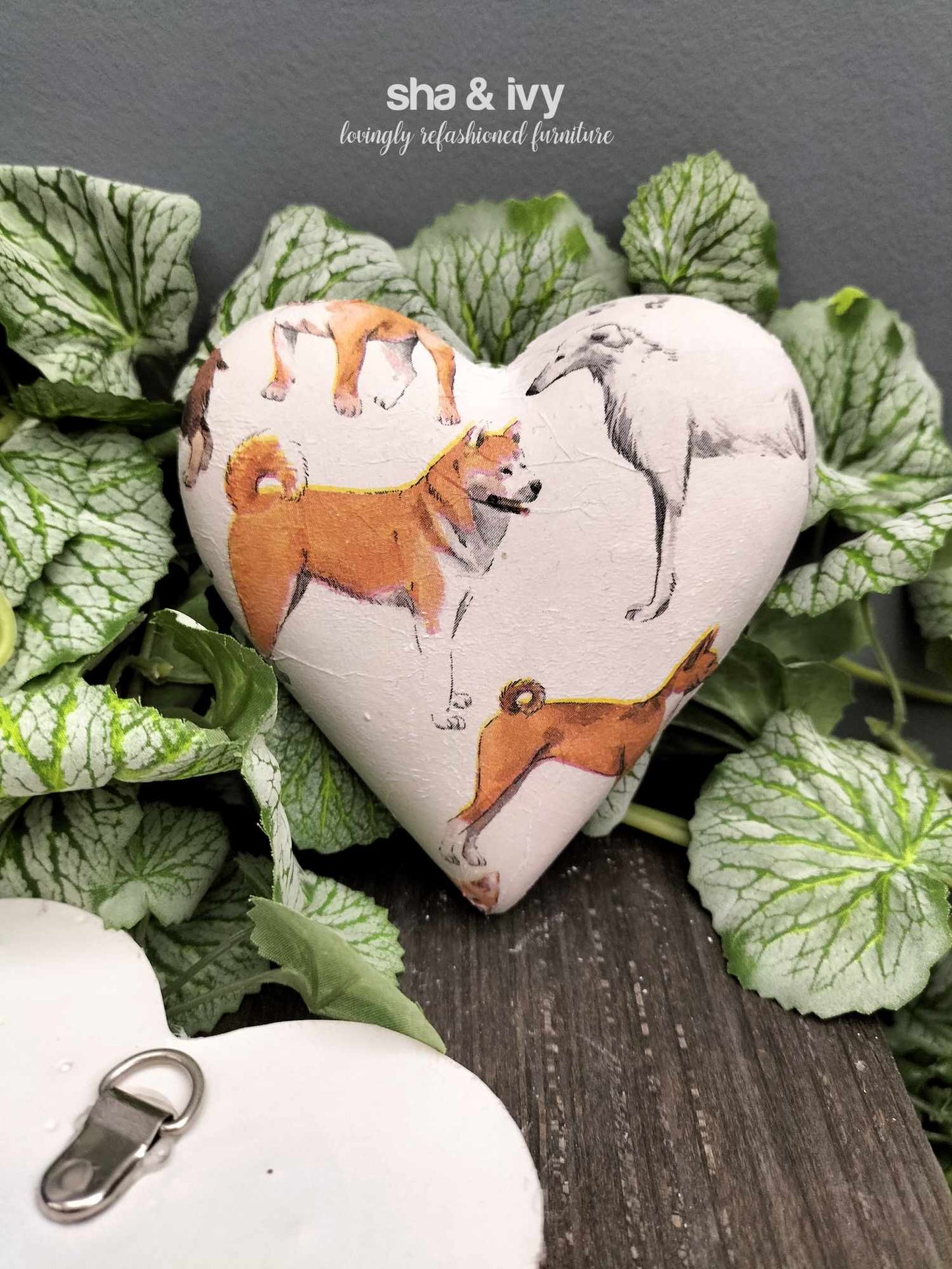 Decoupage hart - honden