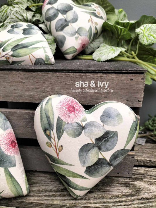 Decoupage hart - greenery