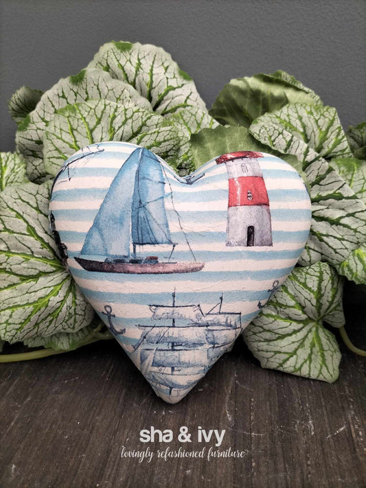 Decoupage hart - nautical