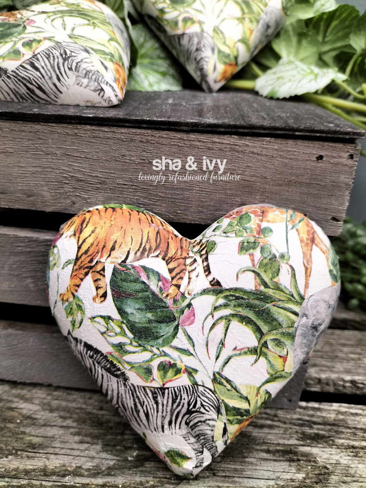 Decoupage hart - jungle