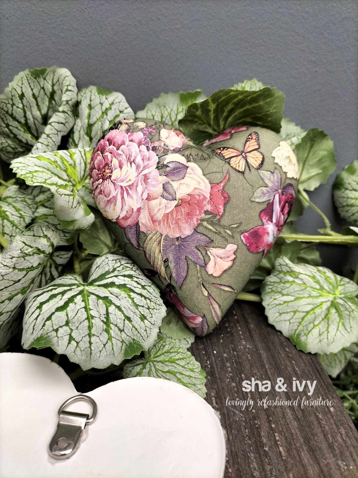 Decoupage hart - rozen