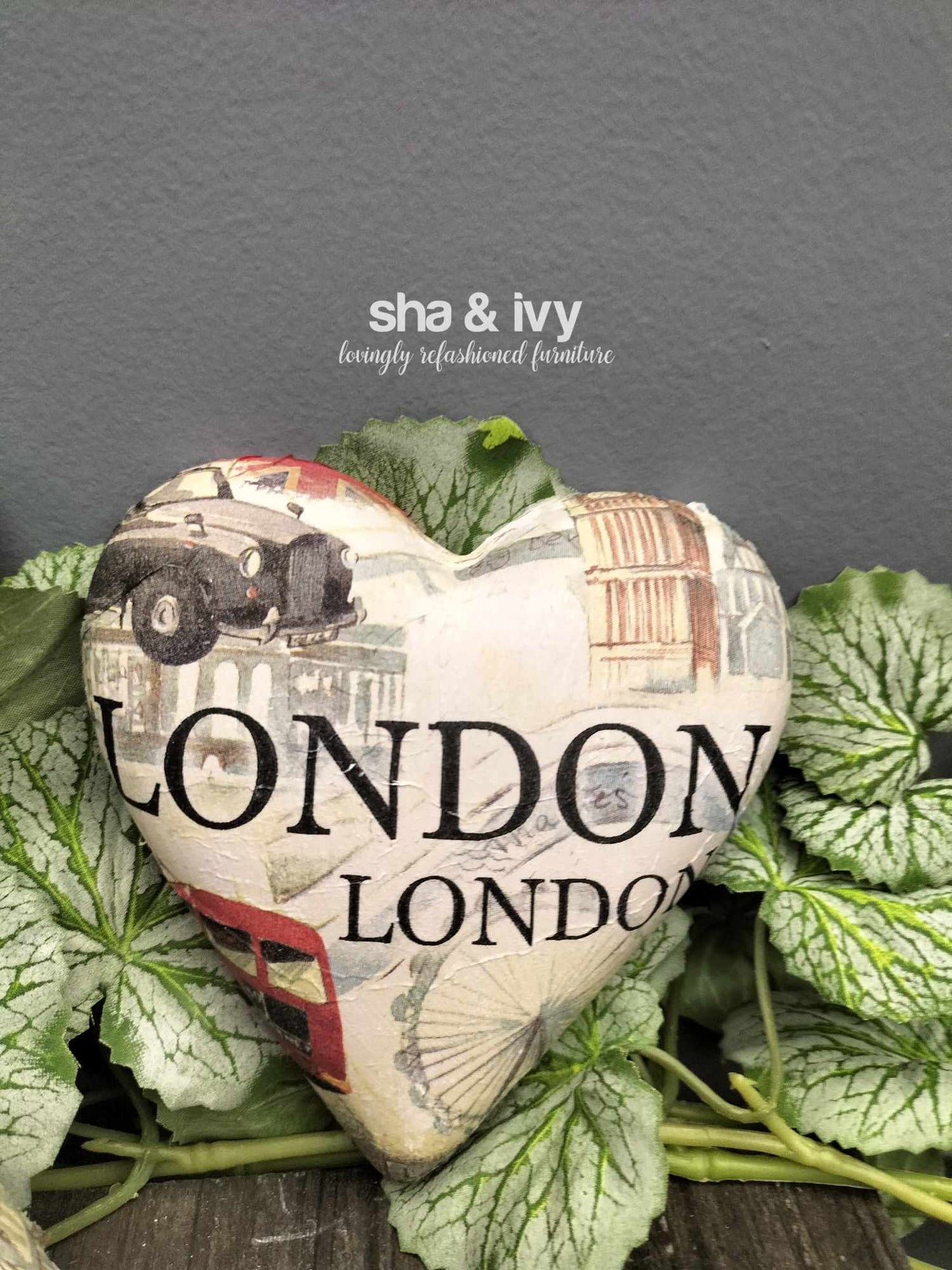 Decoupage hart - London