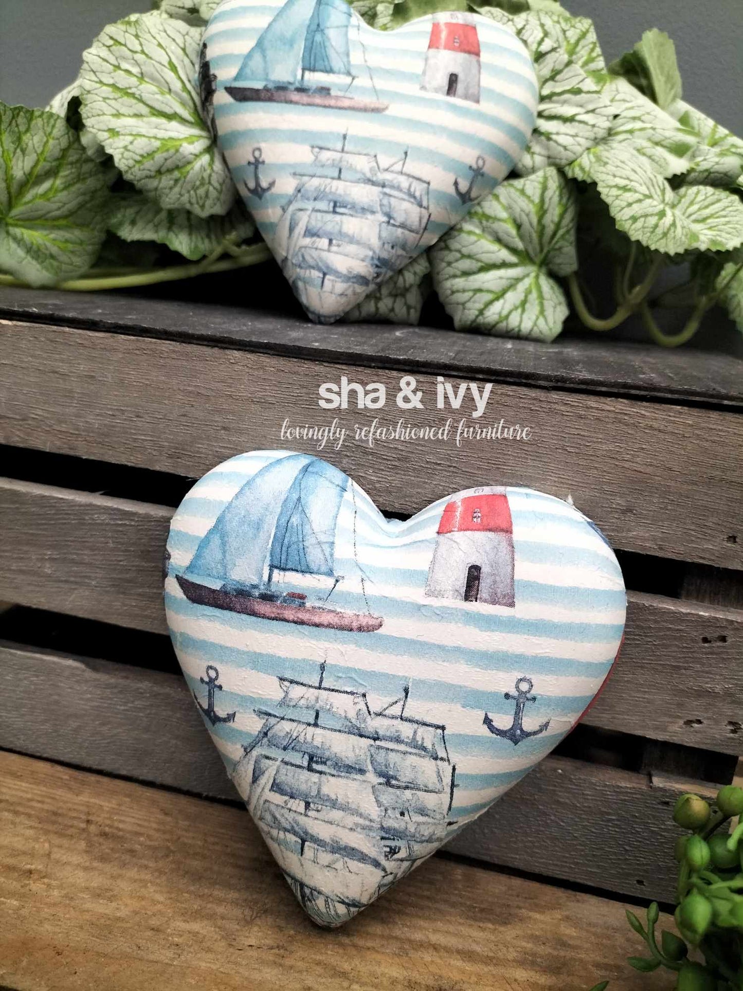 Decoupage hart - nautical