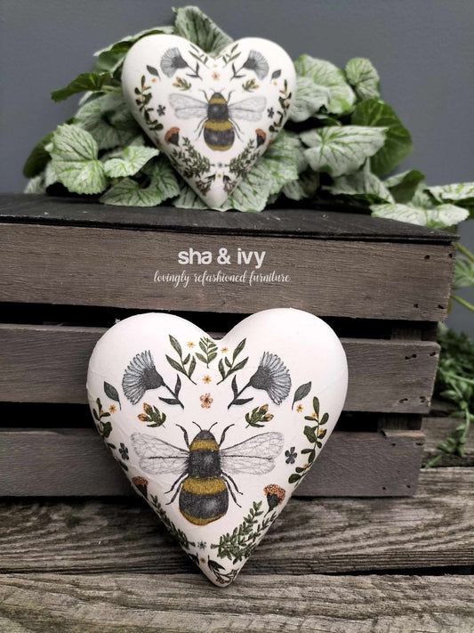 Decoupage hart - honingbij