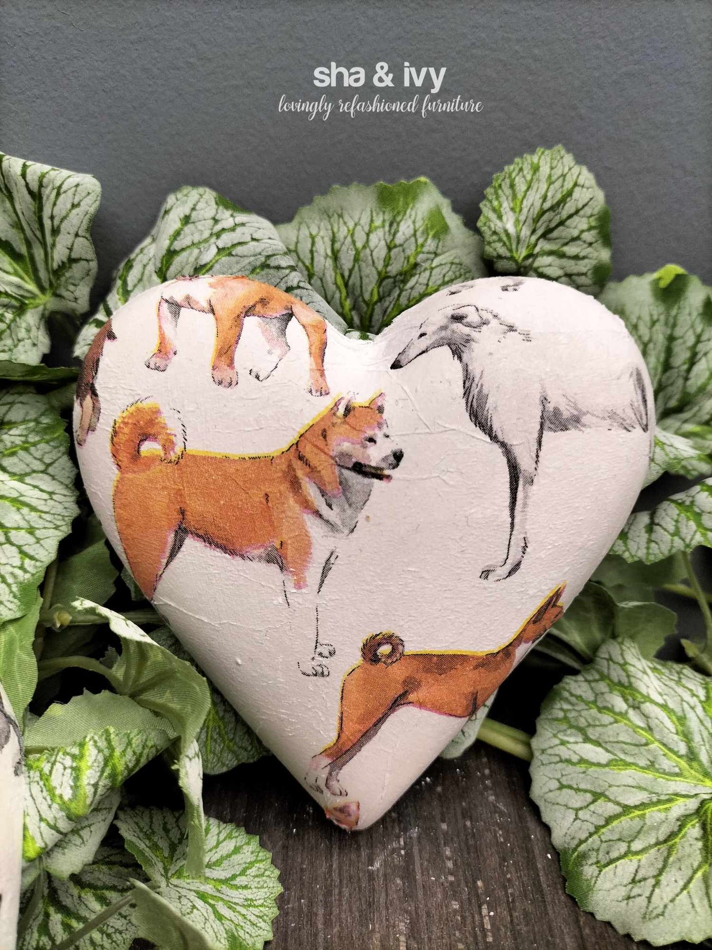 Decoupage hart - honden