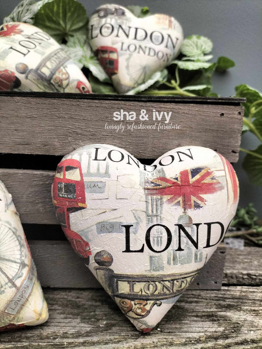 Decoupage hart - London