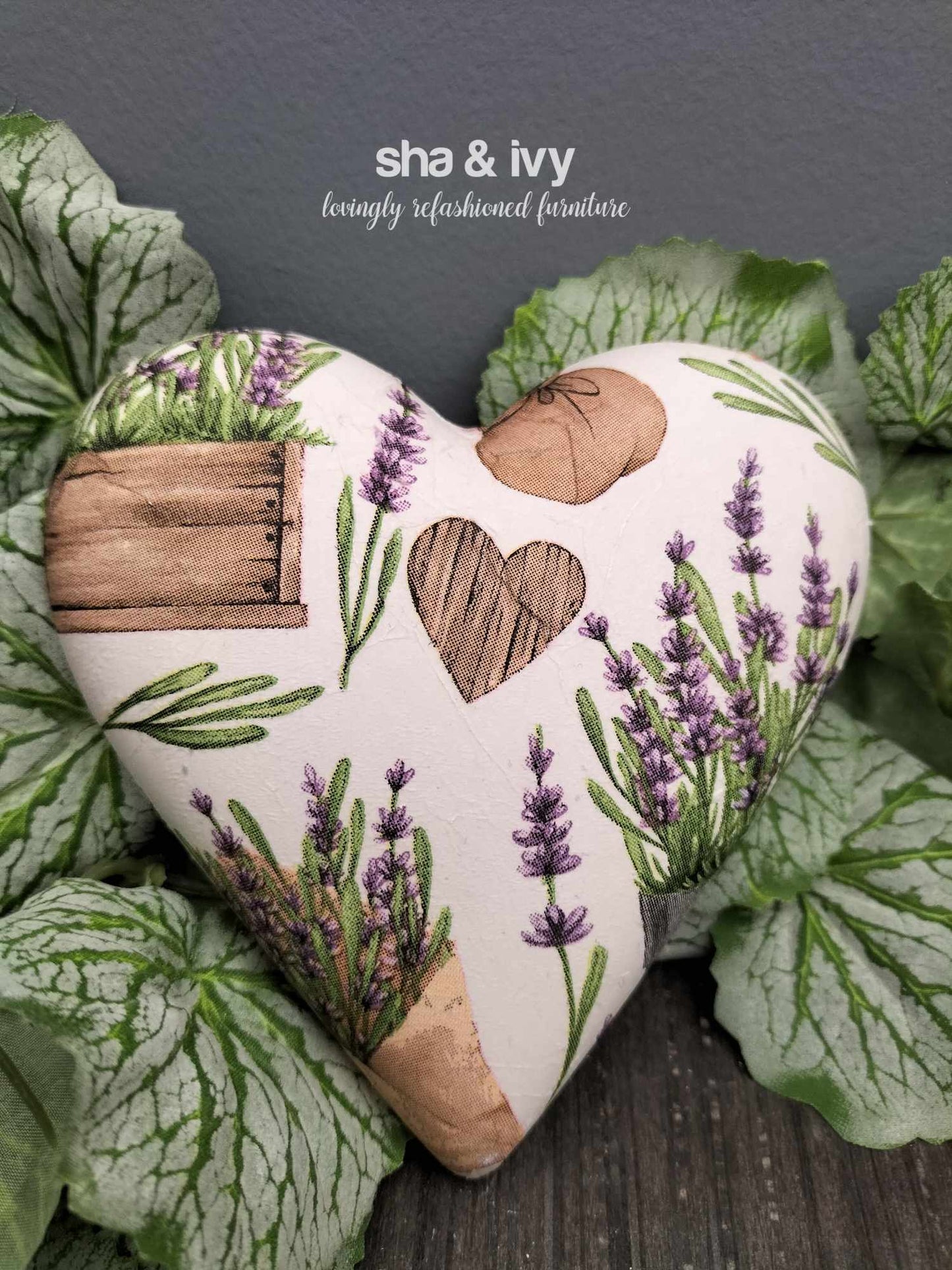 Decoupage hart - lavendel