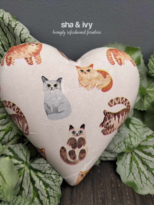 Decoupage hart - poesjes