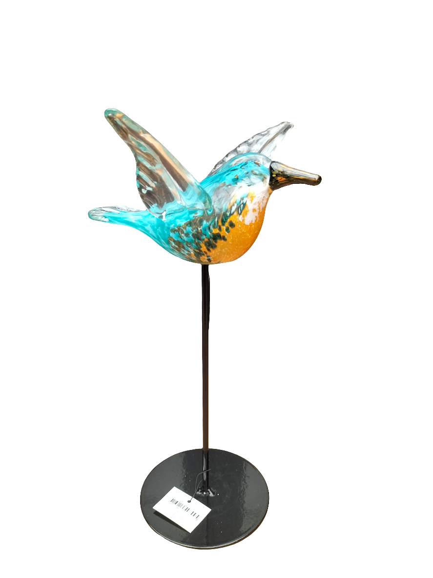 Sculptuur ijsvogel glas